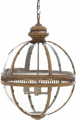 Большой фонарь в форме шара из стекла и состаренной латуни на 6 ламп Eichholtz Lantern Residential