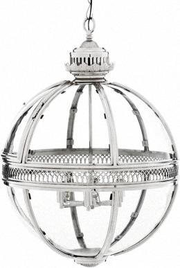 Большой фонарь на 6 ламп в виде шара из полированного стекла и никелированного металла Eichholtz Lantern Residential L