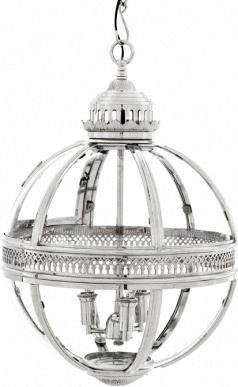 Фонарь на три лампы из стекла и никелированного металла Eichholtz Lantern Residential «средний»