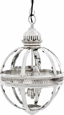 Фонарь из никелированного металла и стекла сферической формы малый Eichholtz Lantern Residential