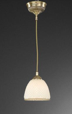 Подвесной светильник с небольшим плафоном из венецианского стекла молочного цвета