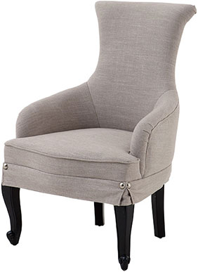 Льняное мягкое кресло без подлокотников с высокой спинкой Eichholtz Chair Benedicte