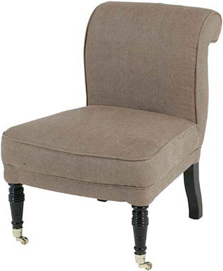 Мягкое полукресло из светло-коричневого льна Eichholtz Chair Berceau