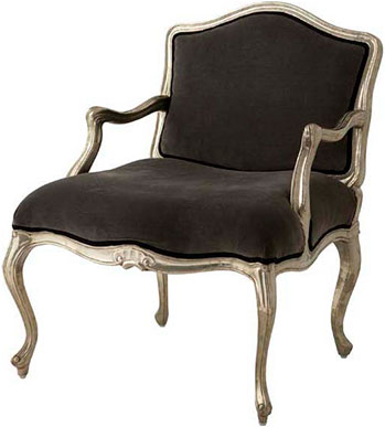 Темно-глиняное мягкое кресло из бархата с серебристыми ножками Eichholtz Chair Chartres