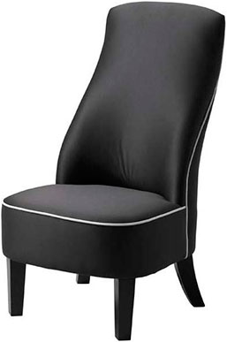 Мягкое кресло из черного атласа с высокой спинкой Eichholtz Chair Domicile