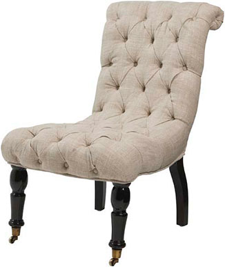 Высокое мягкое кресло без подлокотников Eichholtz Chair El Mansour грязно-белого цвета