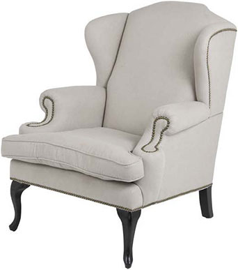 Мягкое кресло из неотбеленного льна с черными ножками Eichholtz Chair Frank Sinatra