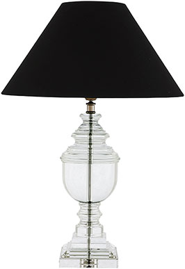 Прозрачная настольная лампа с черным абажуром Eichholtz Lamp Table Noble