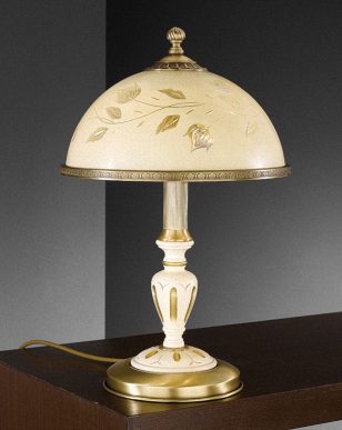 Настольная лампа среднего размера из бронзы и стекла