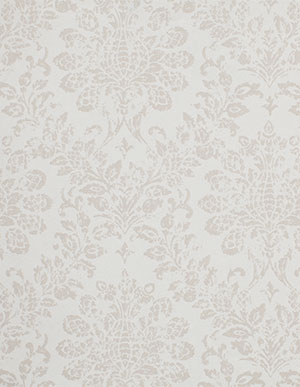 Дымчато-белые флизелиновые обои Aura Anthologie G56258 с дамасским узором льняного цвета