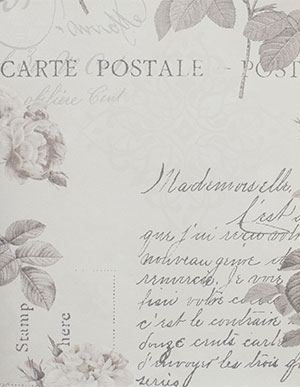 Флизелиновые обои Aura Anthologie G56283 цвета белой лилии в виде старых открыток
