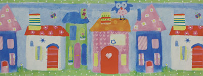 Яркий многоцветный бордюр для обоев с детскими рисунками Aura Just 4 Kids G90090