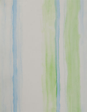 Виниловые обои с зелеными и голубыми полосами на белом фоне Aura Paradise PA34207