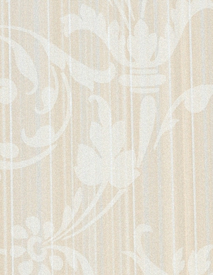 Обои с полосами светлой слоновой кости и букетами белого цвета Aura Silk Collection 3 CS27364