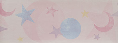Розовый бордюр для обоев со звездами и луной Aura Sweet Dreams G90113
