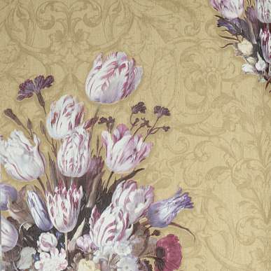 Обои шафранового цвета под гобелен с цветочными букетами BN Dutch Masters 17800