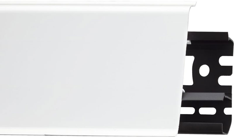 Прямой белый плинтус ПВХ Arbiton Indo 01 Белый блеск (White)