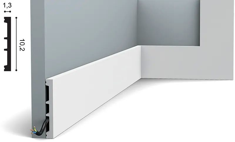 Плинтус Orac Decor SX163 Square / SX163F Square — полиуретановый и дюрополимерный
