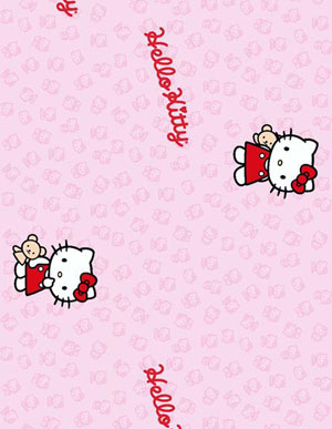 Розовый пробковый пол для детской Corkstyle Hello Kitty Teddy Friends