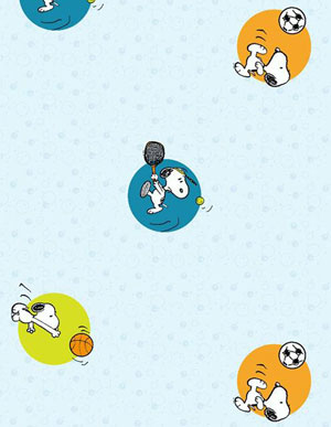 Голубой пробковый пол для детской Corkstyle Snoopy Sports