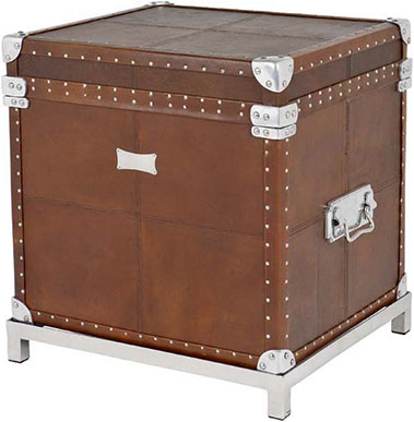 Кожаный сундук Eichholtz Flightcase Brown Leather W/Stand