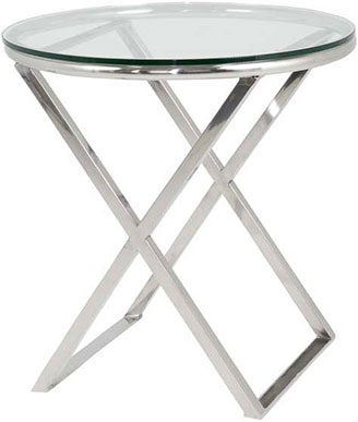 Круглый кофейный столик со стеклом Eichholtz Table Beaulieu Стальной