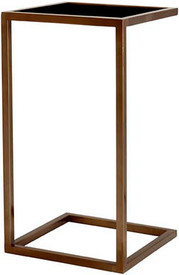 Столик из латуни с черной стеклянной столешницей Eichholtz Table Galleria