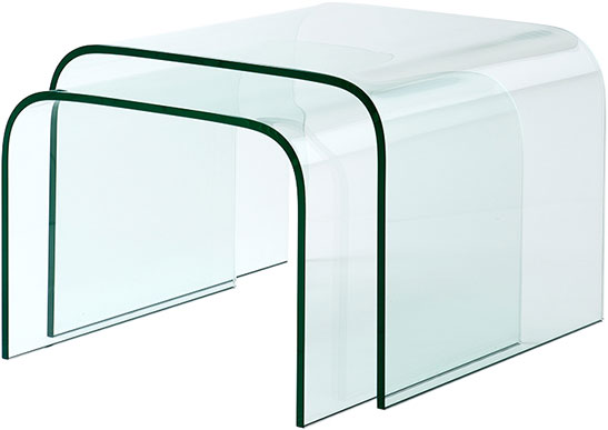 Комплект столиков из цельного гнутого стекла Eichholtz Table Side Cesare Set Of 2