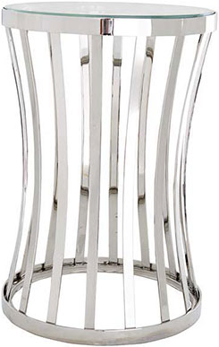Столик кофейный никелированный со стеклянной столешницей Eichholtz Table Side Chilton