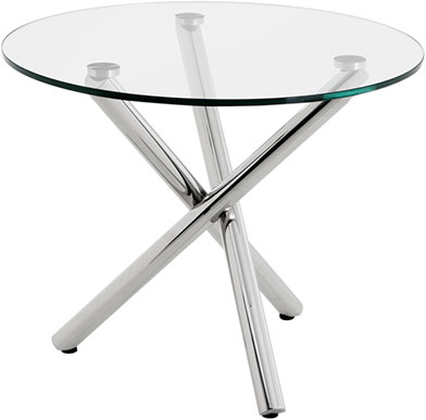 Стеклянный столик с никелированными ножками Eichholtz Table Side Corsica Round