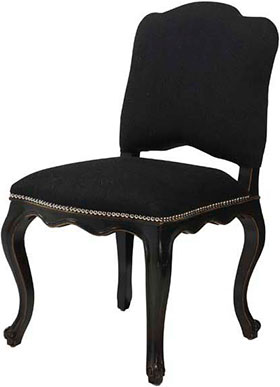 Мягкий стул Eichholtz Chair Devonshire With Lion из черного кашемира с серебристым львом
