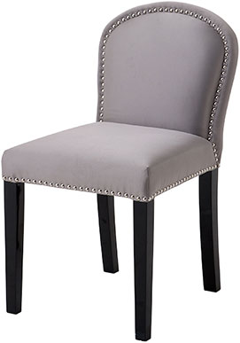 Мягкий стул Eichholtz Chair Grand Heritage с полукруглой спинкой из серебристого сатина