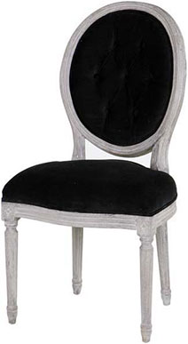 Стул Eichholtz Chair Louis Philip + Ring из черного бархата с овальной спинкой