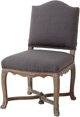 Серый мягкий стул Eichholtz Chair Virginie из льняной ткани и дубовыми ножками