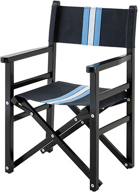 Складной стул из тика и темно-серой ткани в полоску Eichholtz Folding Chair Forte Di Marmi