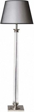Торшер классического вида с большим тканевым плафоном и никелированными металлическими деталями Eichholtz Lamp Floor Napoleon crystal | nickel finish