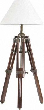 Светильник на треноге коричневого цвета с латунной фурнитурой Eichholtz Lamp Telescope Small brown | antique brass finish