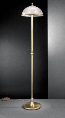 Торшер в неоклассическом стиле с корпусом из бронзы с плафоном матированного венецианского стекла